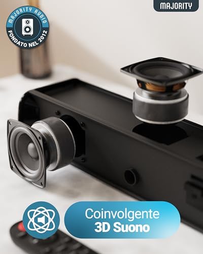  Majority 120W Soundbar TV Bar per Casa di Audio
| Sound Bar con Bluetooth e Soundbar 24" |1 per Ambiente Casa
| Speaker