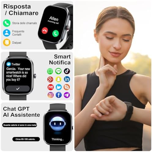  AI Smartwatch Men Women 2025 Fitness Tracker con Voce AI/IP68
| AI Smartwatch Men Women 2025 Tracker Sportivo con Monit